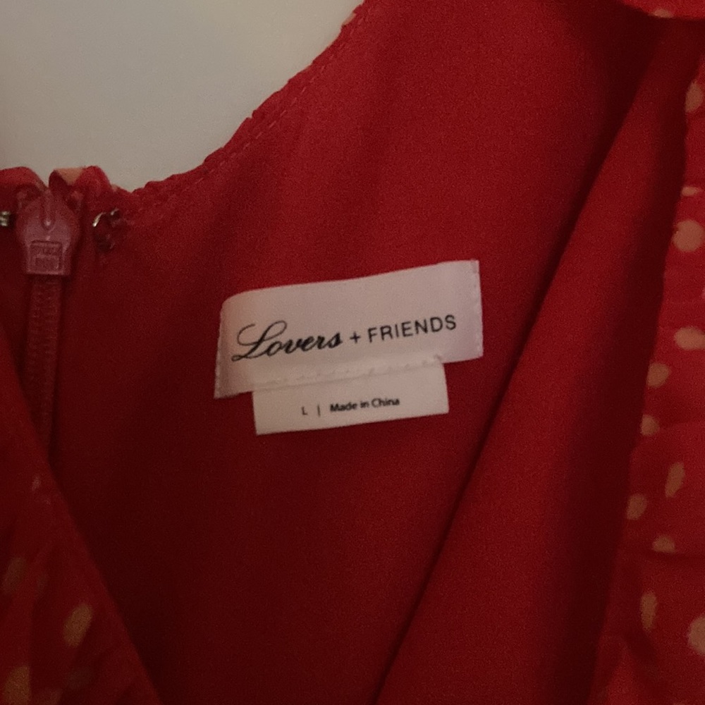 LOVERS + FRIENDS red polkadot maxi dress, size large - Picture 3 of 10